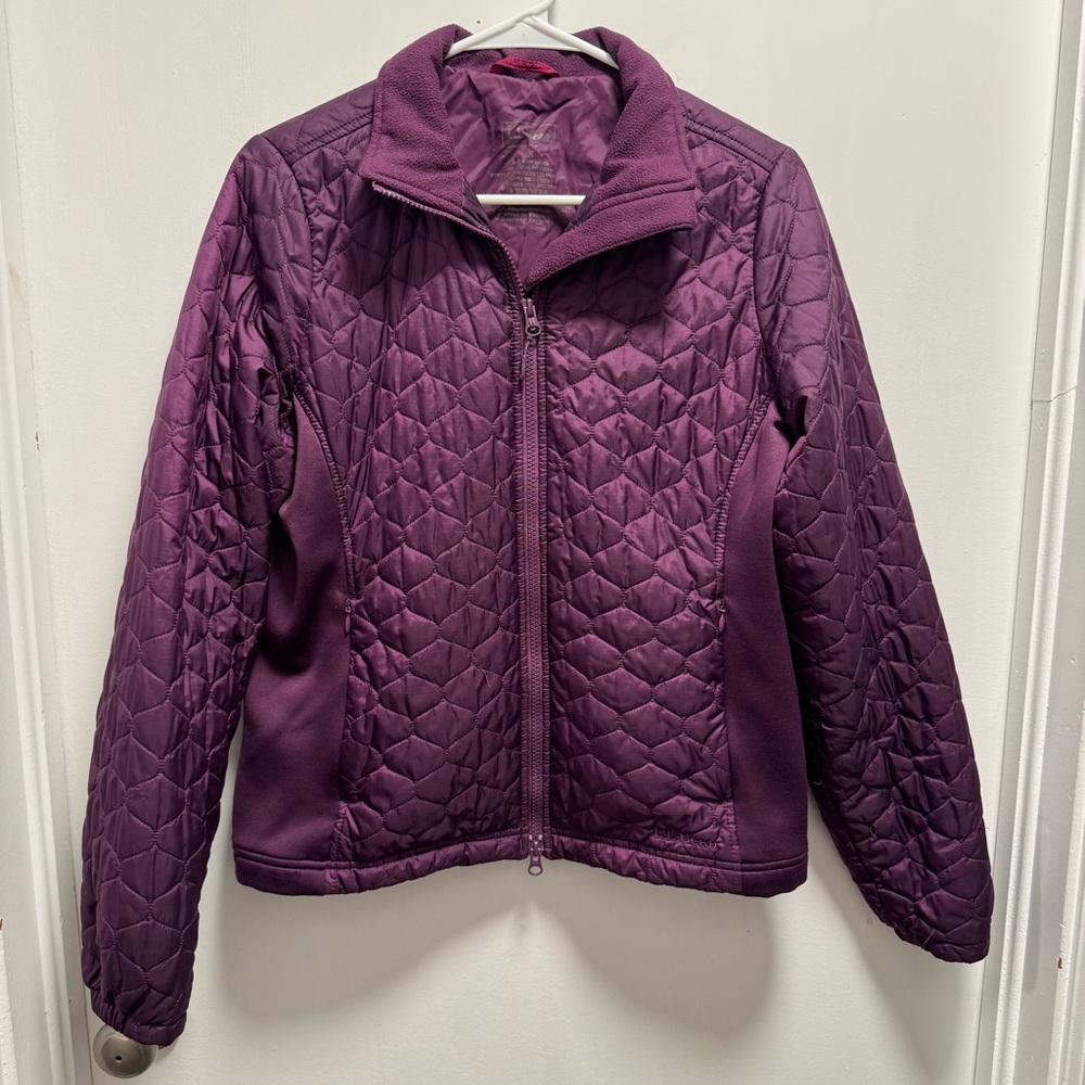 L.L. Bean Women’s Thinsulate Quilted Puffer Jacket Plum Purple Zipper Size Small